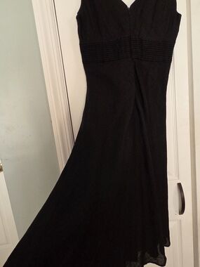 J. Crew Black Midi Dress with Pleated Waist Detail